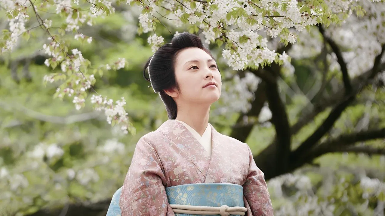 Yamazakura, The Cherry Tree in the Hills backdrop