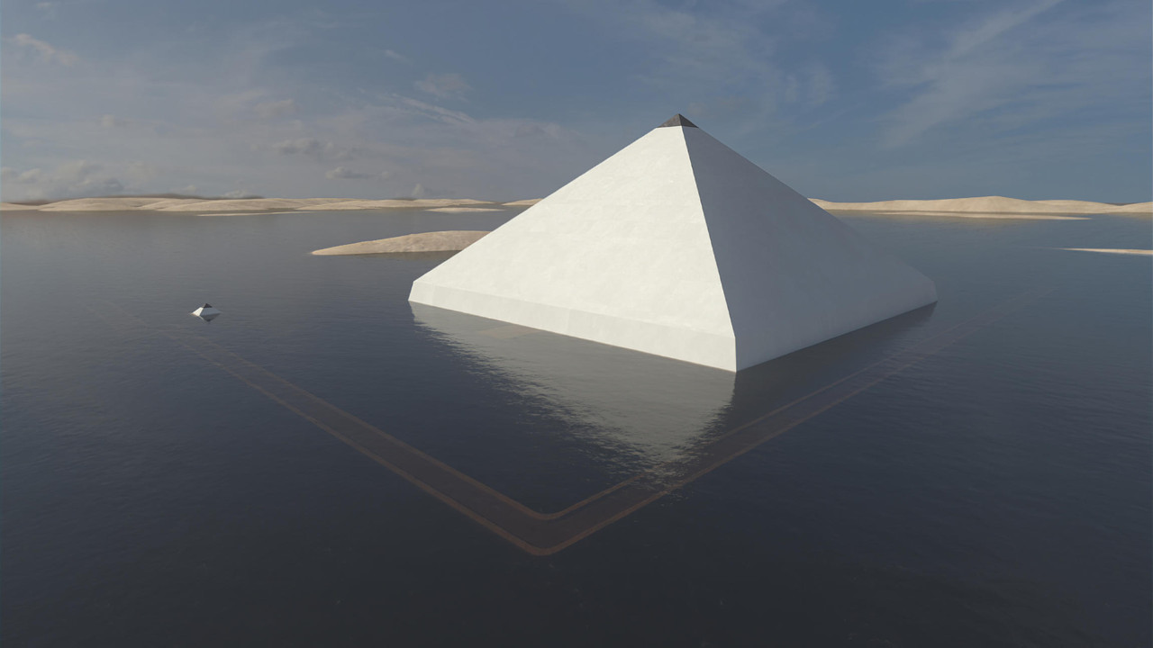 Egypt floating pyramid backdrop