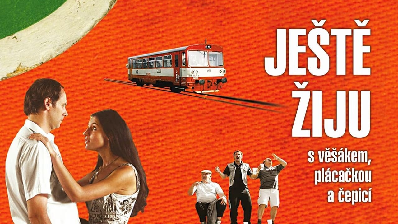 Ještě žiju s věšákem, plácačkou a čepicí backdrop