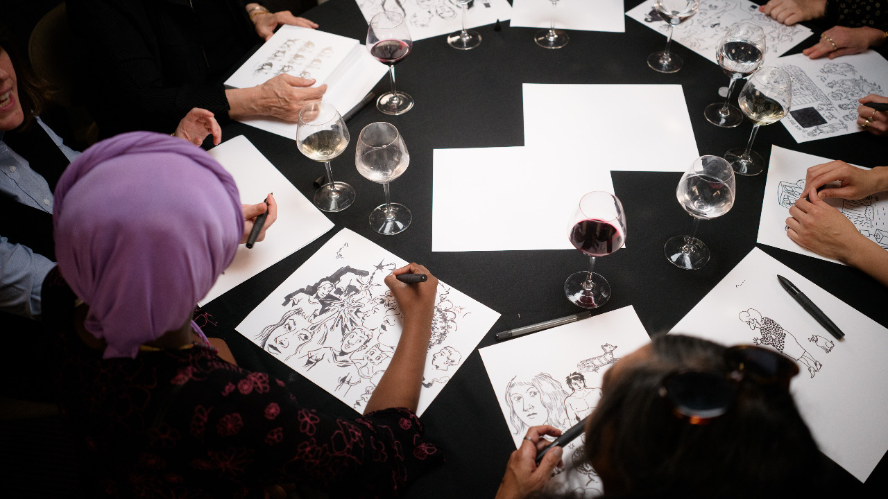 Women Laughing backdrop