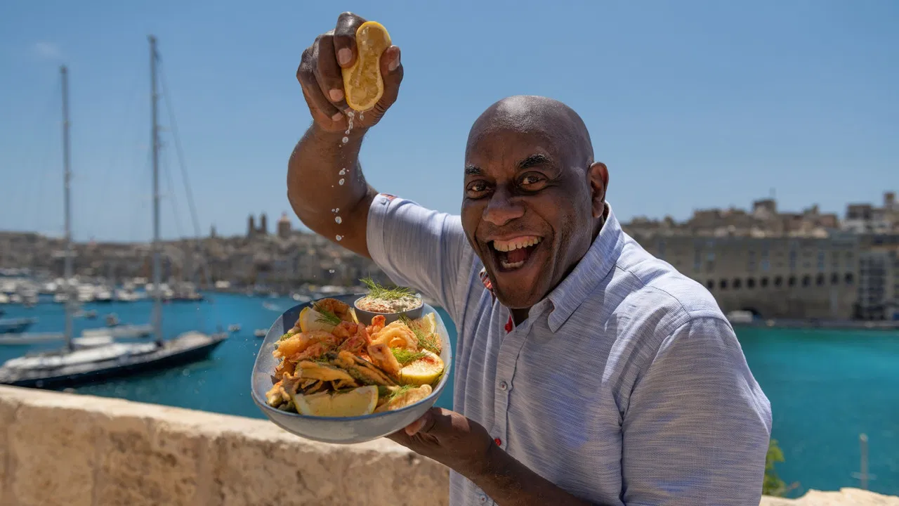 Ainsley's Taste of Malta backdrop