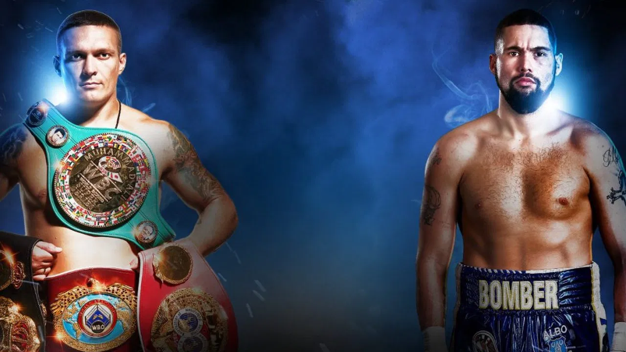 Oleksandr Usyk vs. Tony Bellew backdrop