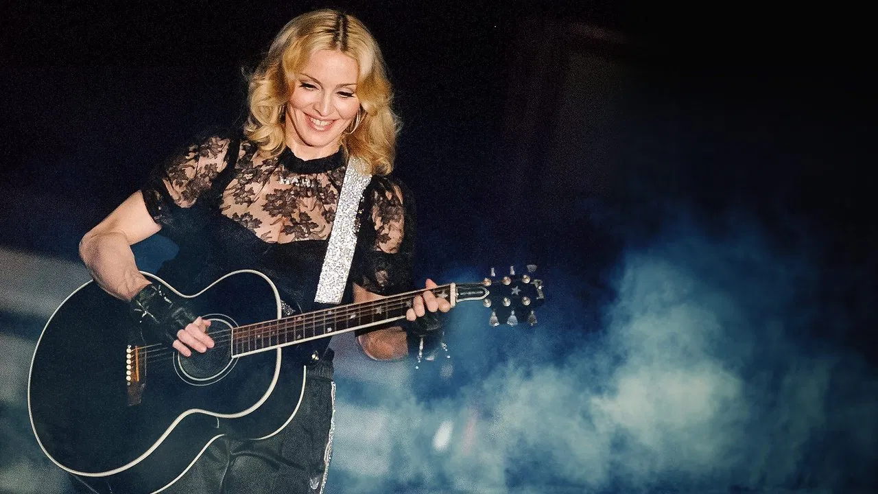 Madonna at the BBC backdrop