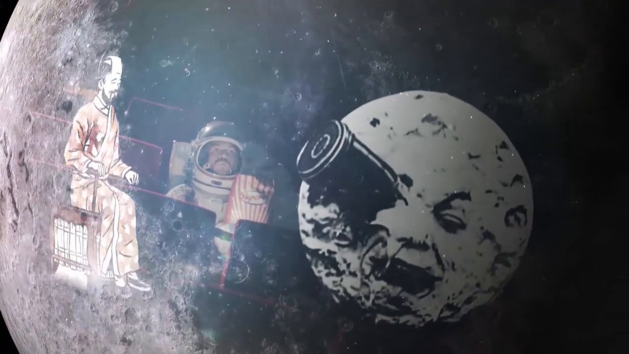 Man and the Moon backdrop