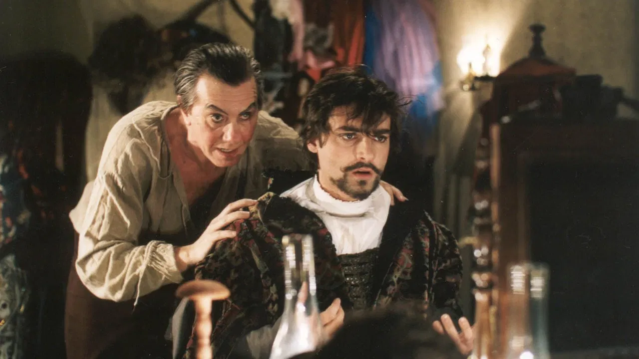 Stříbrná paruka backdrop