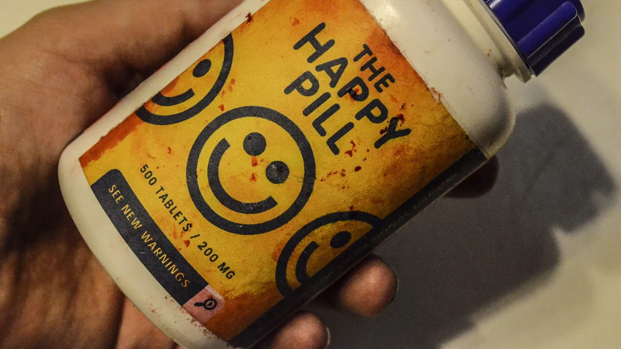 The Happy Pill backdrop
