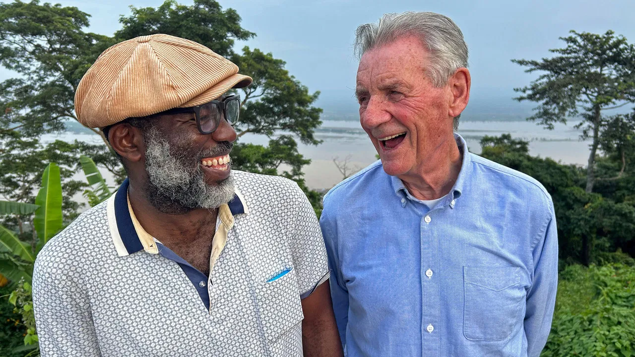 Michael Palin in Nigeria backdrop
