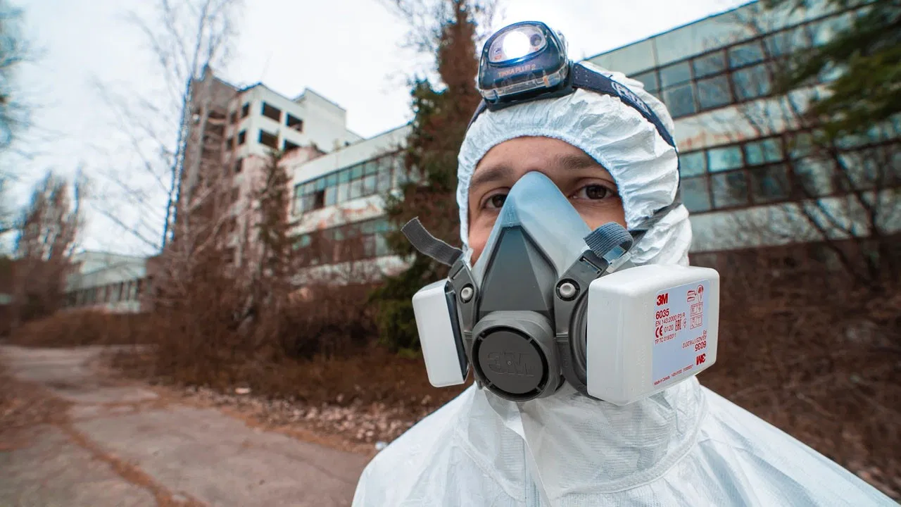 Dans les parties les plus radioactives de Tchernobyl backdrop