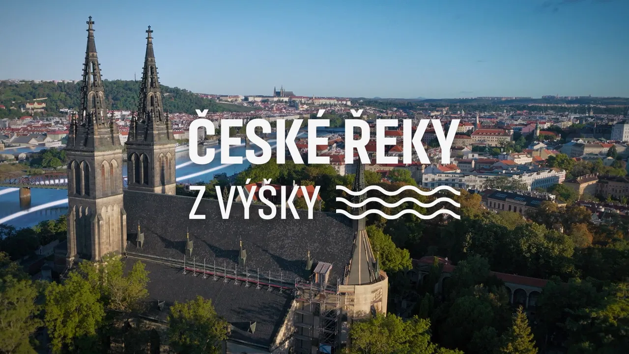 České řeky z výšky backdrop