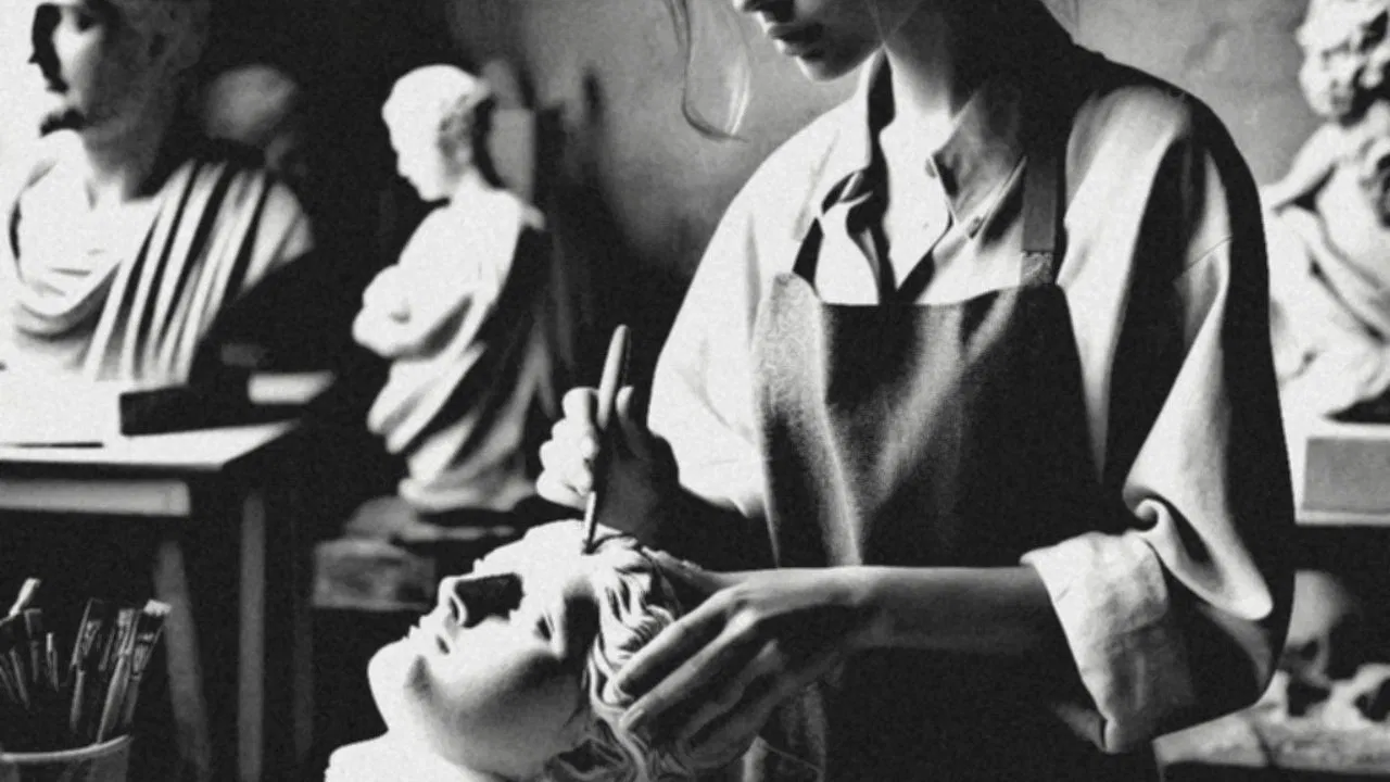 Sculptures of Anything Goes backdrop