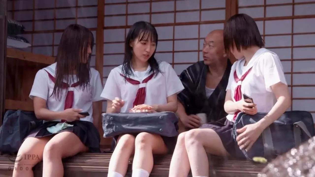 Drenched School Girl Shelter From Rain Convinced To Get Raunchy 6 backdrop