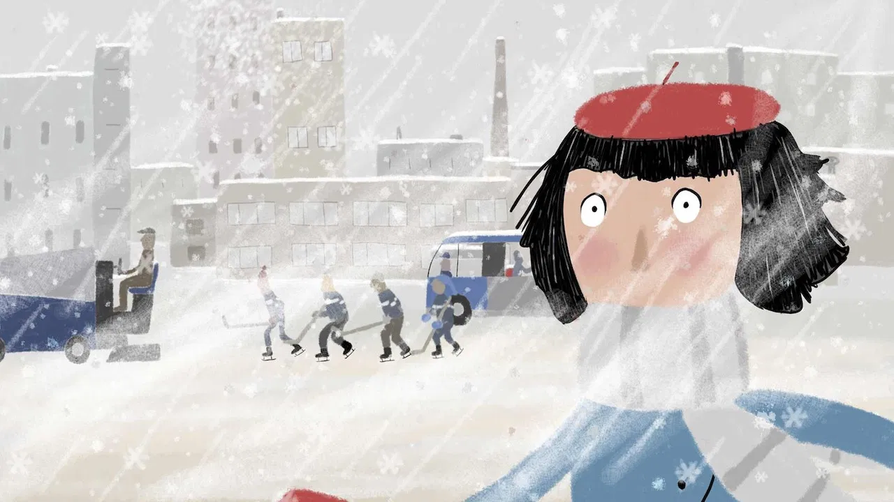 The Girl with the Red Beret backdrop