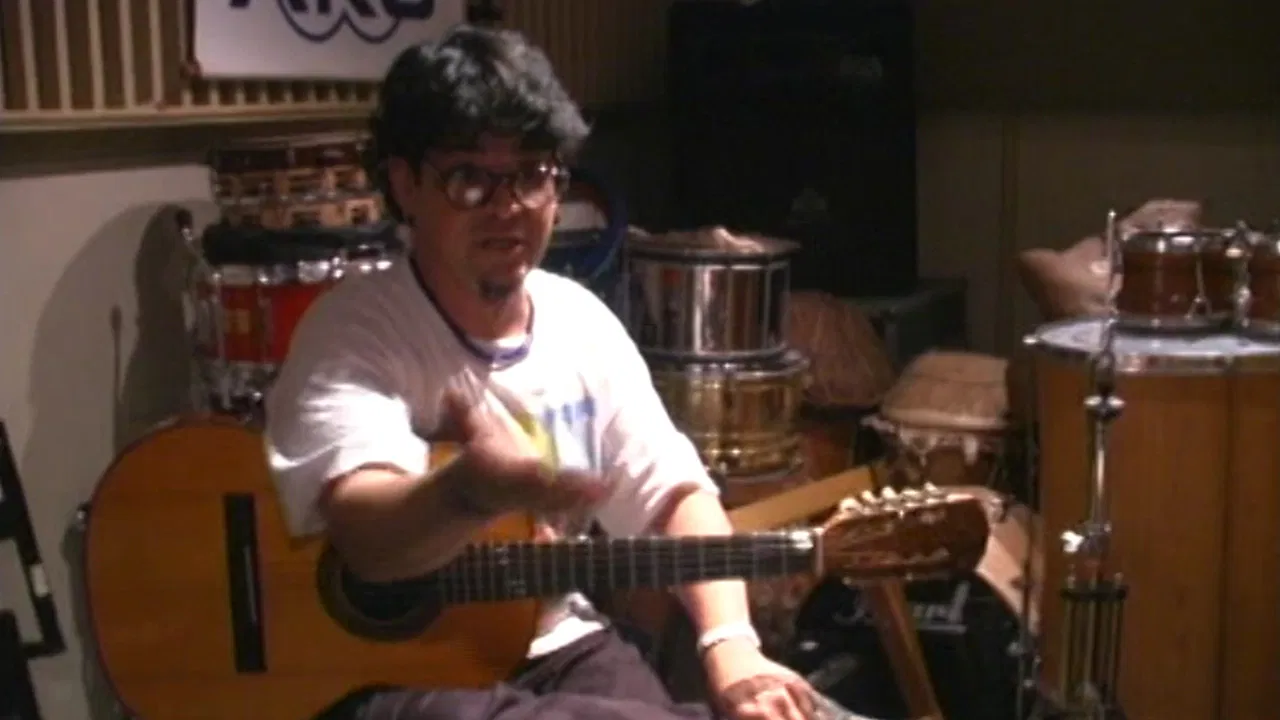 A Guitar and Joe backdrop