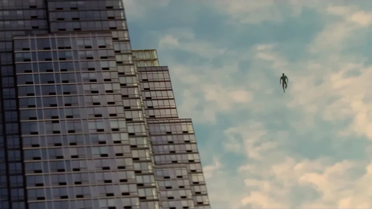 The Flying Man backdrop