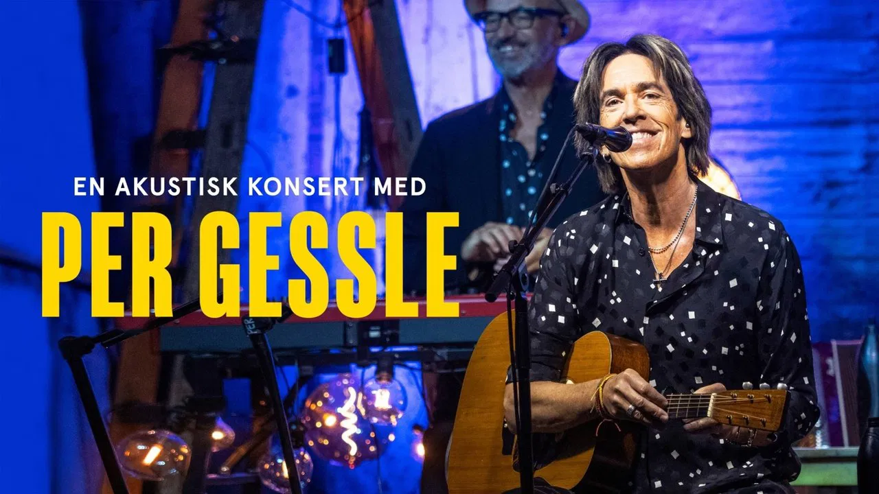 En akustisk konsert med Per Gessle backdrop