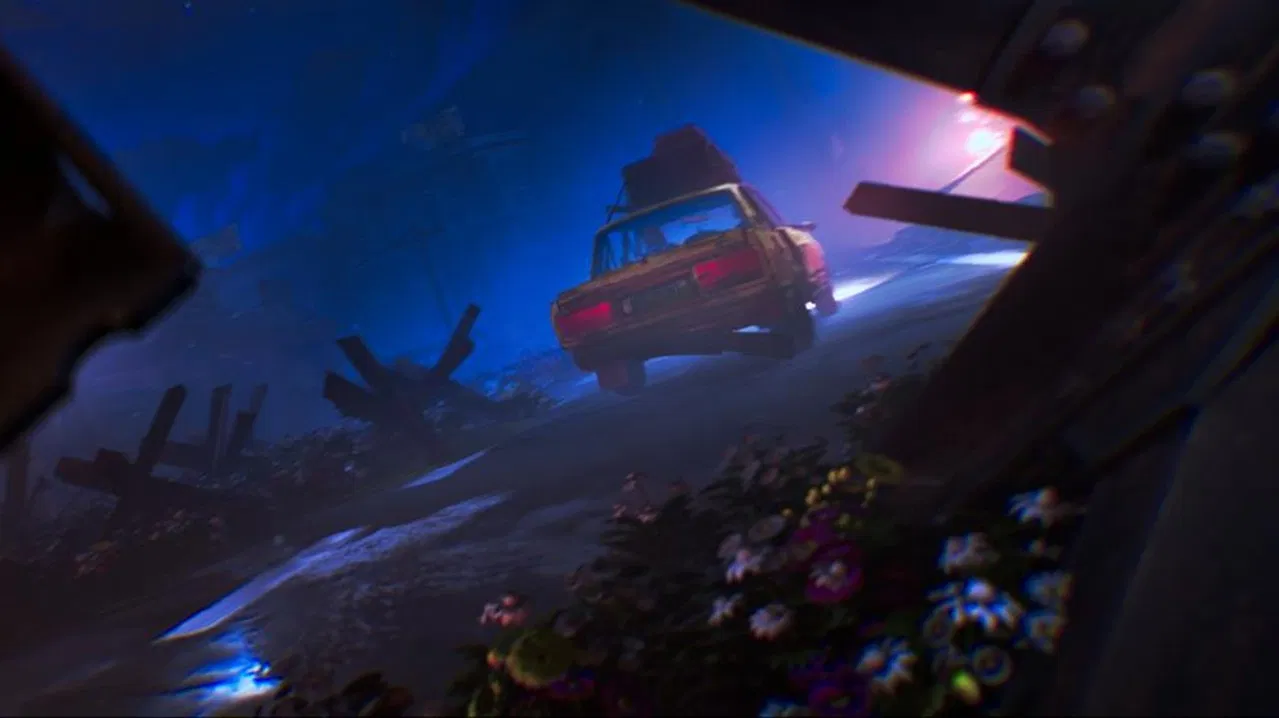 Miles and Flowers backdrop