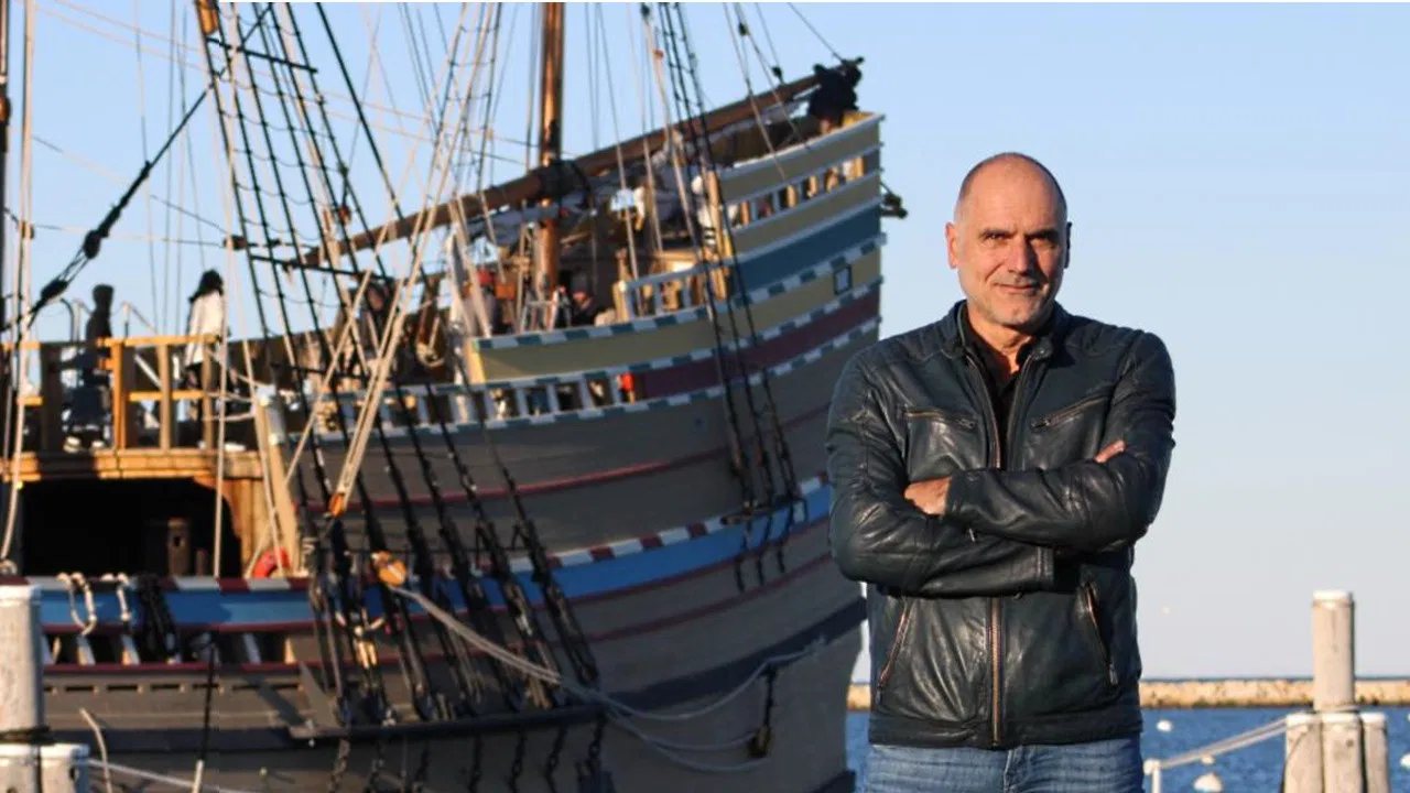 In het kielzog van de Mayflower backdrop