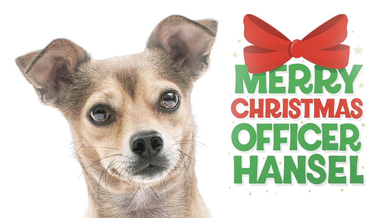 Merry Christmas Officer Hansel backdrop