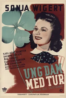 Ung dam med tur poster