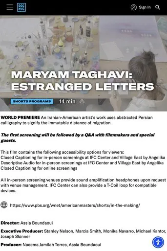 Maryam Taghavi: Estranged Letters poster