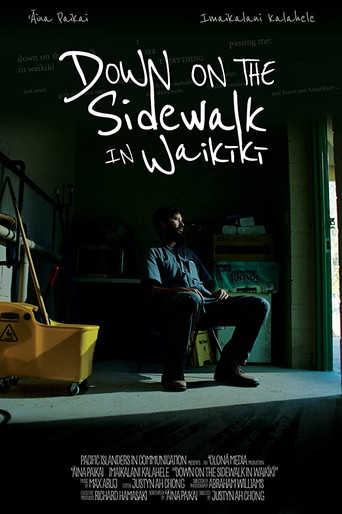 Down on the Sidewalk in Waikiki poster