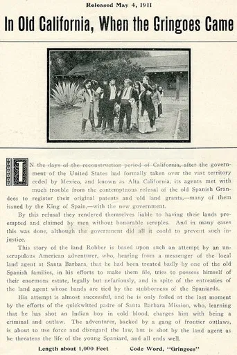 In Old California When the Gringos Came poster