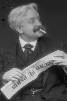 Paul Nadar lisant l'Écho de Paris à la terrasse d'un café poster
