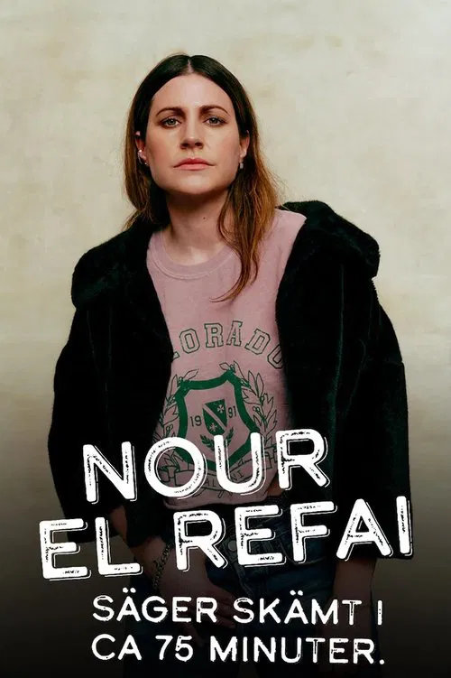 Nour El Refai säger skämt i ca 75 minuter poster
