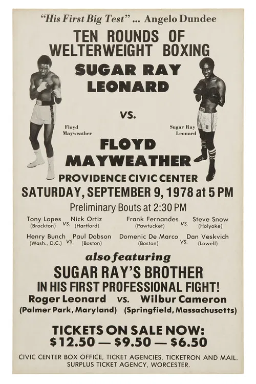 Sugar Ray Leonard vs. Floyd Mayweather Sr poster