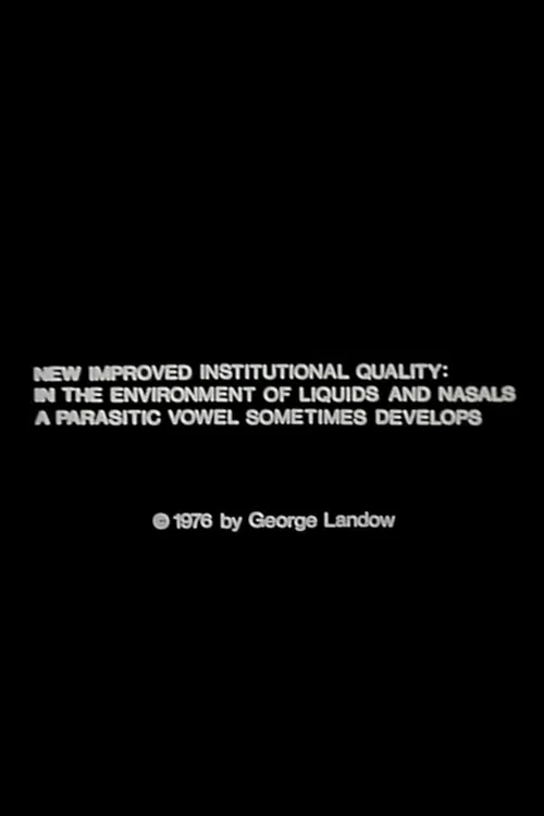 New Improved Institutional Quality: In the Environment of Liquids and Nasals a Parasitic Vowel Sometimes Develops poster