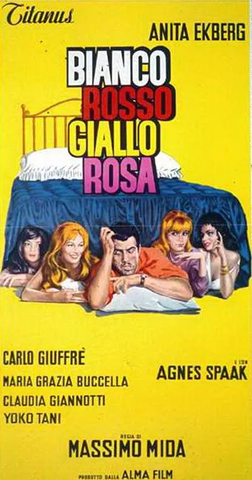 Bianco, rosso, giallo, rosa poster