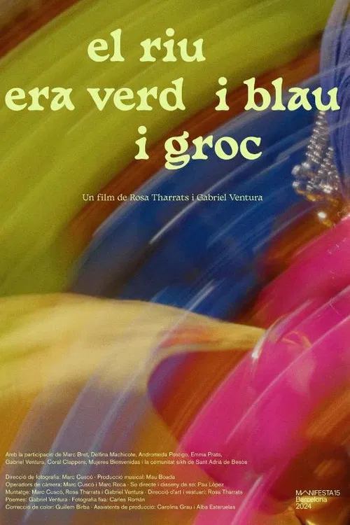 El riu era verd i blau i groc poster