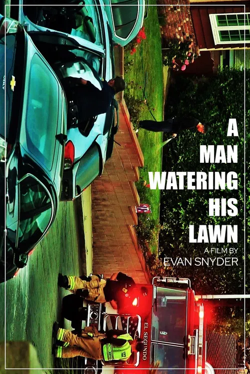 A Man Watering His Lawn poster