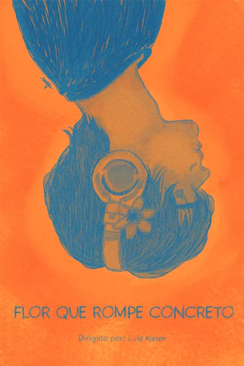 Flor que rompe concreto poster