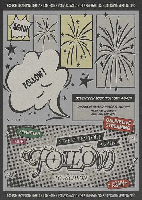 SEVENTEEN TOUR 'FOLLOW' AGAIN TO INCHEON poster