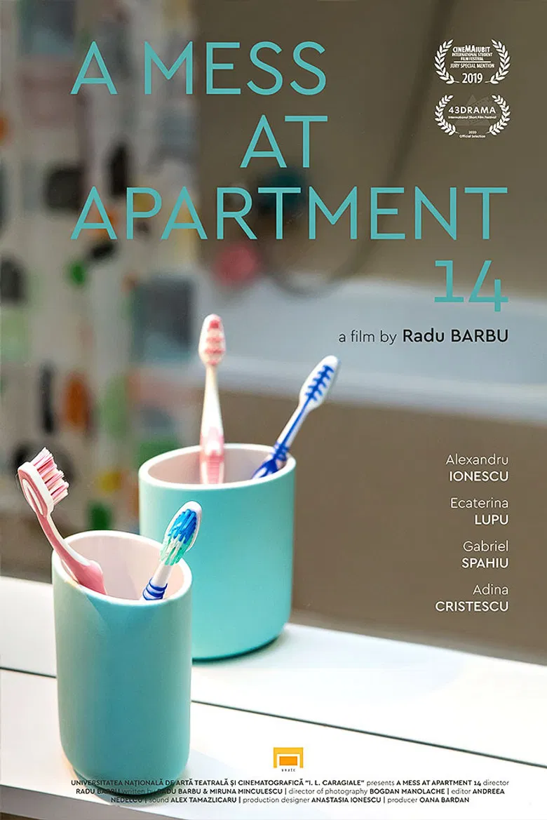 A Mess at Apartment 14 poster background