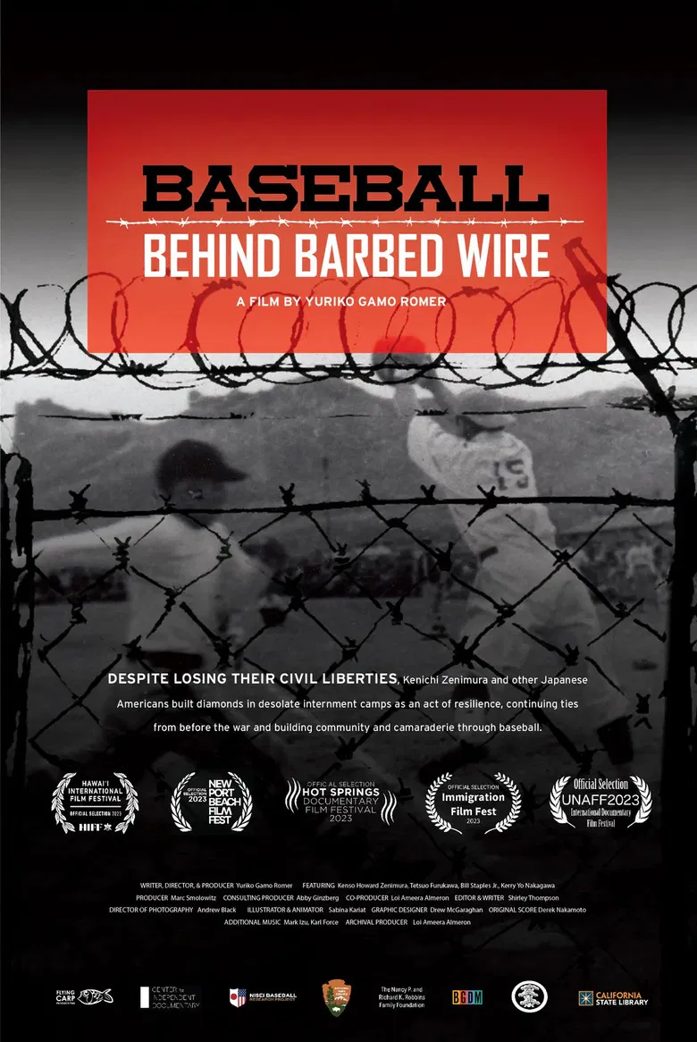 Baseball Behind Barbed Wire poster background
