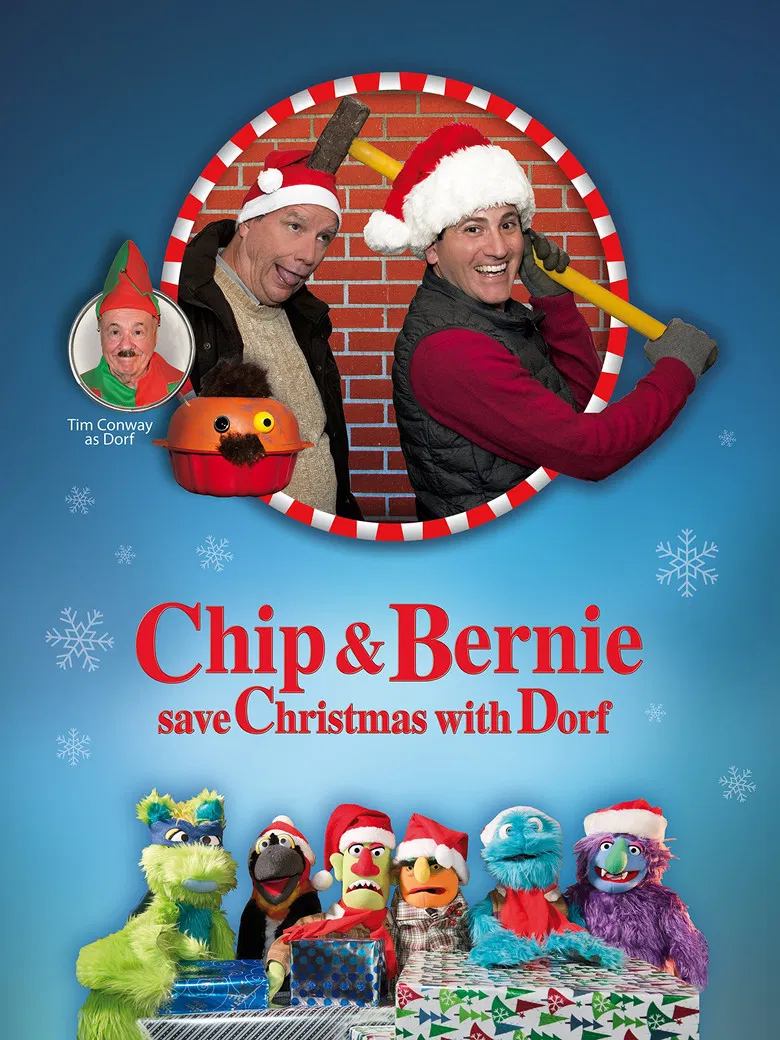 Chip and Bernie Save Christmas with Dorf poster background