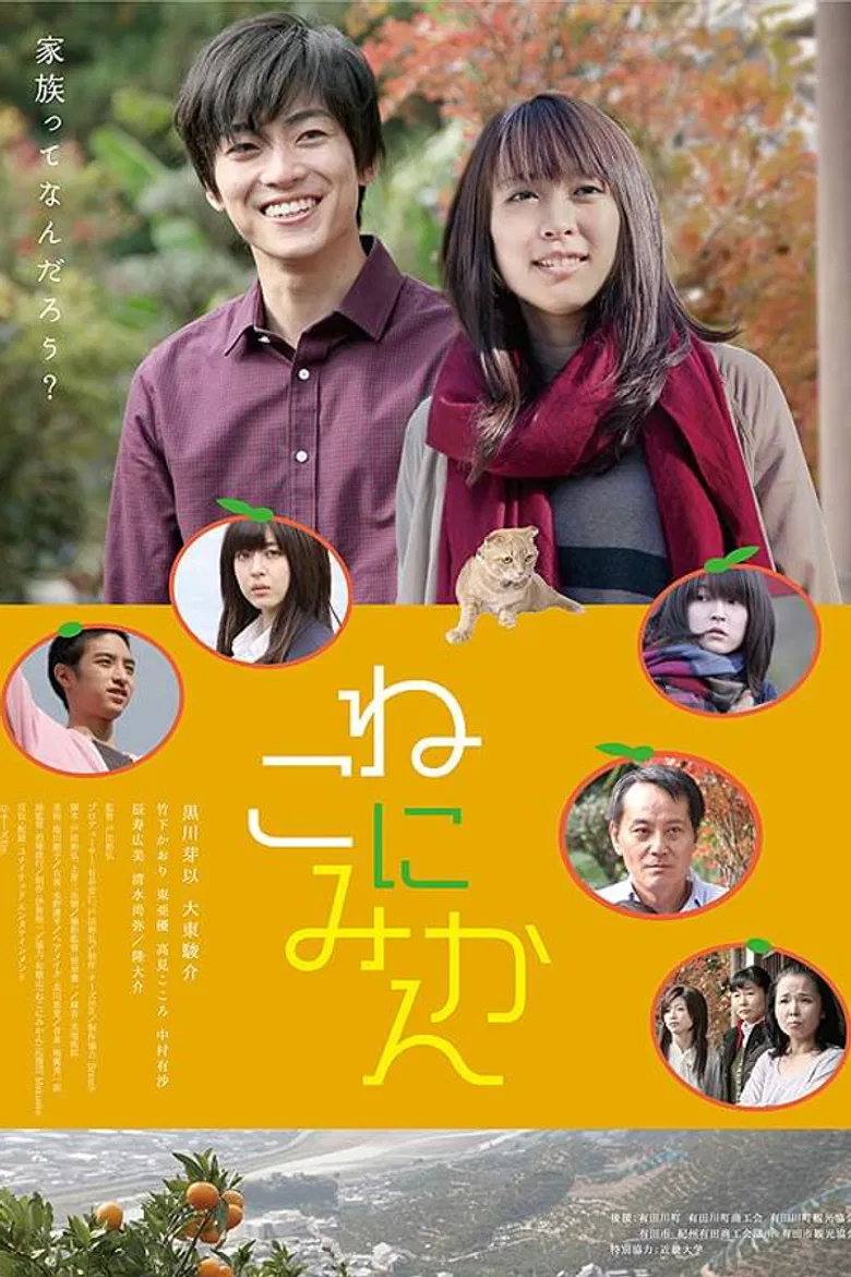 Tangerines on Cat poster background