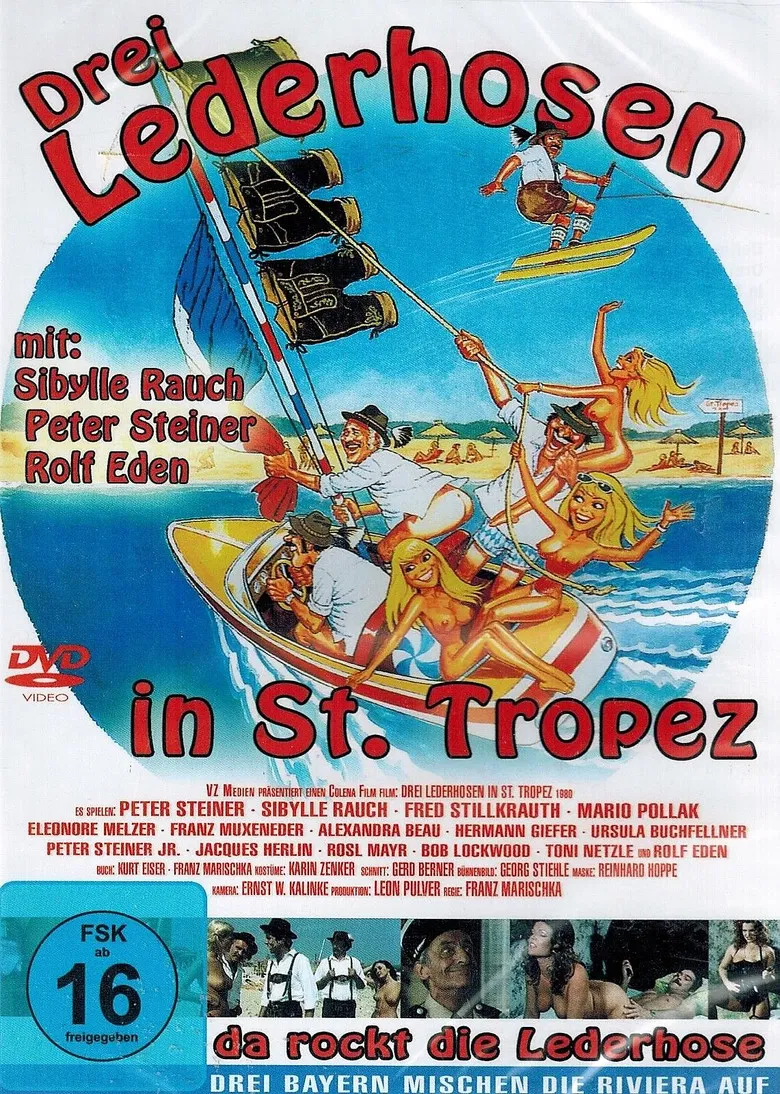 Three Lederhosen in St. Tropez poster background