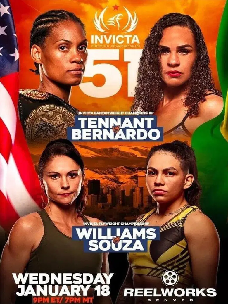 Invicta FC 51: Tennant vs. Bernardo poster background