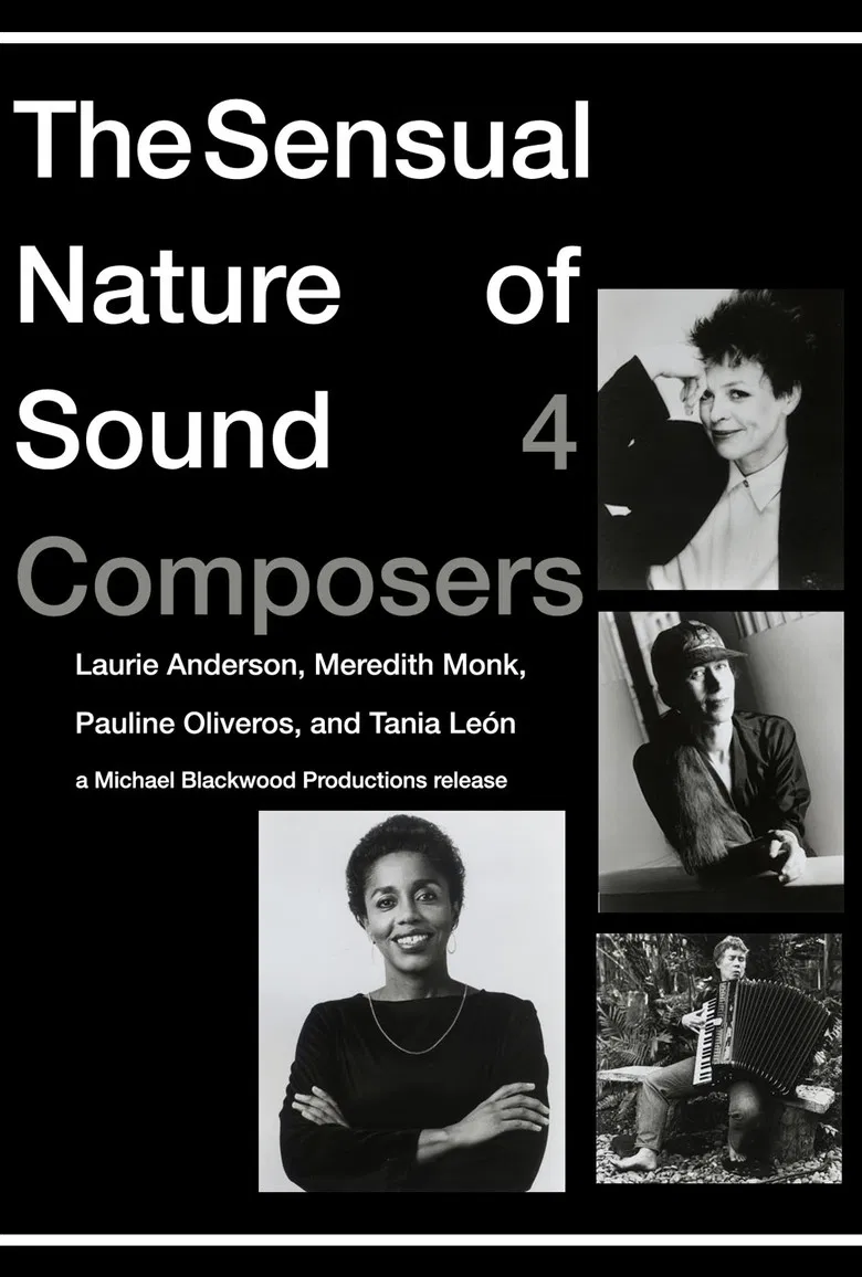 The Sensual Nature of Sound: 4 Composers Laurie Anderson, Tania Leon, Meredith Monk, Pauline Oliveros poster background
