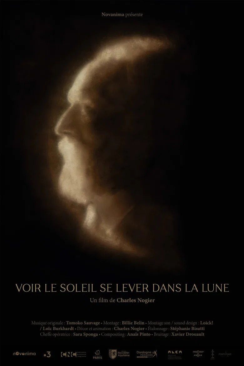 Voir le soleil se lever dans la lune poster background