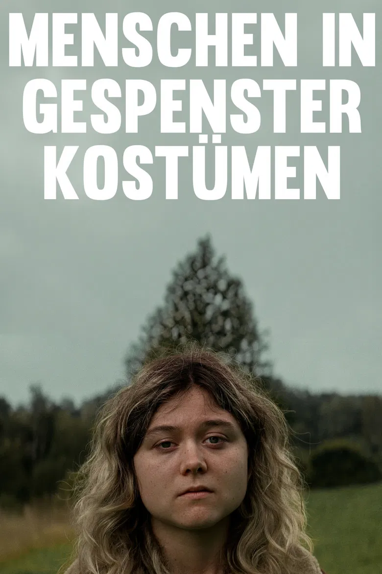 Menschen in Gespensterkostümen poster background