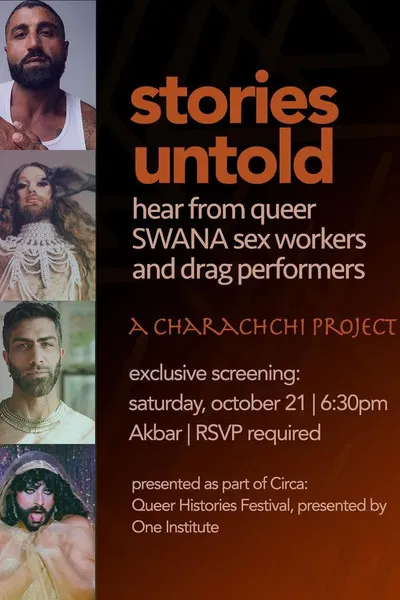 Stories Untold: Meet Queer SWANA Sex Workers and Drag Performers poster background