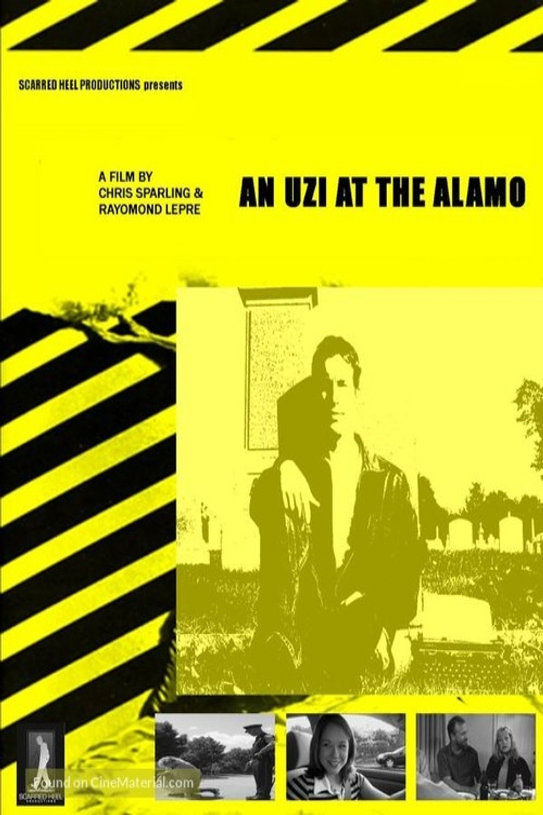An Uzi at the Alamo poster background