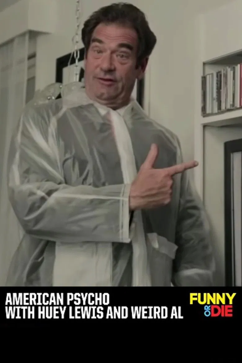 American Psycho with Huey Lewis and Weird Al poster background