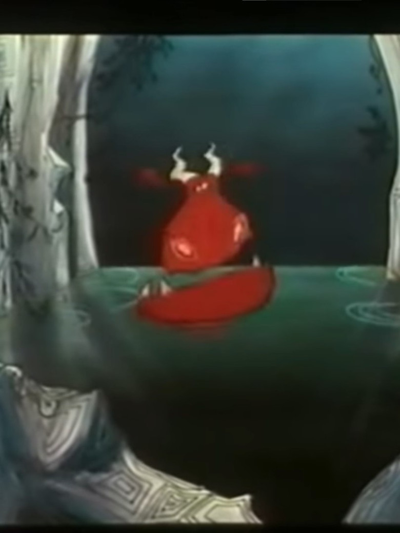 Red monster poster background