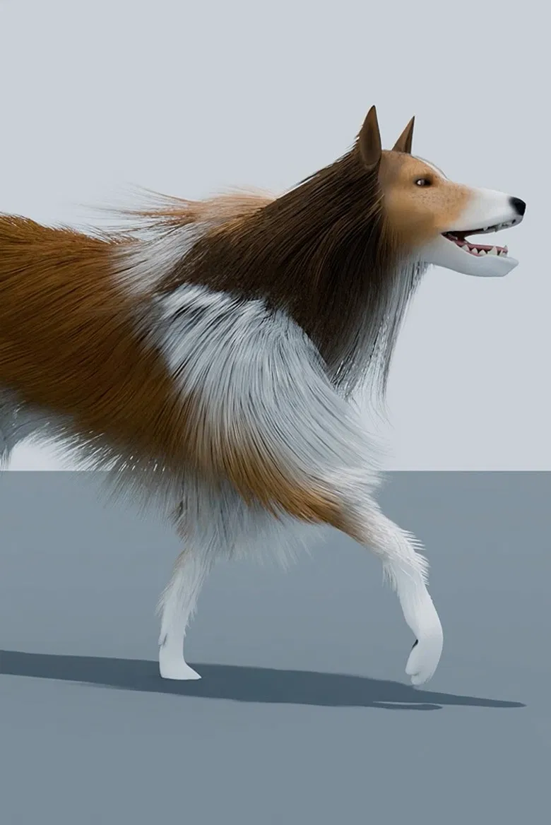 AN ANIMATED DOG READS JOHN BERGER, HARAWAY, AND KAFKA poster background