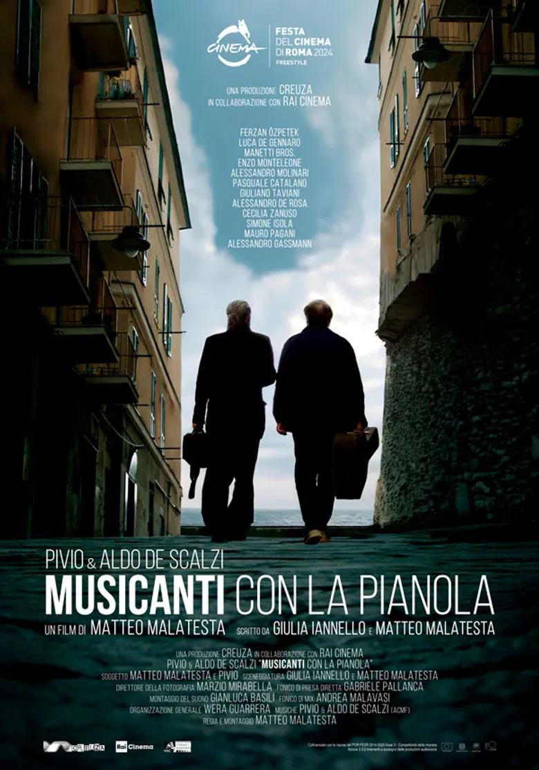 Musicanti con la pianola poster background